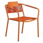 Preview: Outdoor Sessel "Kiwi" aus Aluminium und Seilgeflecht in orange 61x80x46x65cm cm stapelbar
