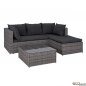 Preview: Complete living room corner 2 pieces metal frame with basket lining in gray tone and pillows in dark gray color