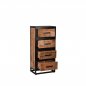 Preview: Tampa chest of drawers 50x30x105 cm Rough mango wood | Black metal