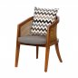 Preview: "Monaco" armchair made of wood and rattan back
