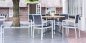 Preview: Outdoor Sessel "Cenon" aus Aluminium in silber 53x85x43x57cm stapelbar