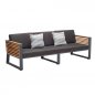 Preview: Outdoor-Set "New York" mit 3-Sitzer-Sofa schwarz Aluminium