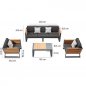 Preview: Outdoor-Set "New York" mit 3-Sitzer-Sofa schwarz Aluminium
