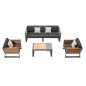Preview: Outdoor-Set "New York" mit 3-Sitzer-Sofa schwarz Aluminium