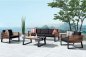 Preview: Outdoor-Set "New York" mit 3-Sitzer-Sofa schwarz Aluminium