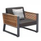 Preview: Outdoor-Set "New York" mit 3-Sitzer-Sofa schwarz Aluminium