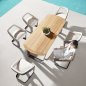 Preview: Outdoor Esstisch Set "Onda" 7-teilig aus grauem Aluminiumrahmen und Teakholz