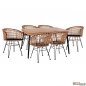 Preview: Outdoor-Esstisch-Set Allegra Wicker in Schwarz - Beige