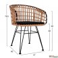 Preview: Outdoor-Esstisch-Set Allegra Wicker in Schwarz - Beige