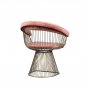 Preview: Sessel "Retro" aus rose Samt und goldenem Metallgetsell