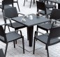 Preview: Riva table leg rattan in gray 45x45x71 cm