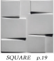 Preview: "Square" wall panels in white - 1 square meter