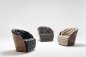 Preview: Sessel "Luxury" aus Kunstleder und Holzschale