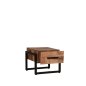 Preview: Couchtisch Bolivien 50x50x41 cm Raues Mangoholz | Schwarzes Metall