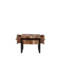 Preview: Couchtisch Bolivien 50x50x41 cm Raues Mangoholz | Schwarzes Metall