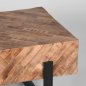 Preview: Couchtisch Float 90x60x40 Cm Raues Mangoholz | Schwarzes Metall