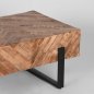 Preview: Couchtisch Float 90x60x40 Cm Raues Mangoholz | Schwarzes Metall