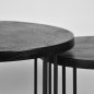 Preview: Couchtisch Set "Brute" 70x70x43 cm aus schwarzem Metall