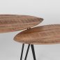 Preview: Couchtisch Set Frisk 68x43x44 cm Raues Mangoholz | Schwarzes Metall