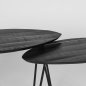 Preview: Couchtisch Set Frisk 68x43x44 cm Schwarzes Mangoholz | Schwarzes Metall