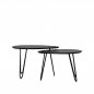 Preview: Couchtisch Set Frisk 68x43x44 cm Schwarzes Mangoholz | Schwarzes Metall