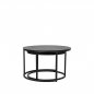 Preview: Couchtisch Set Grand 75x75x45 cm Schwarzes Metall