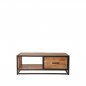 Preview: Couchtisch Tampa 110x70x40 cm Raues Mangoholz | Schwarzes Metall
