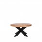 Preview: Solid mango dinning wood table ZIGGY 80x80x43 cm | Tree trunk furniture