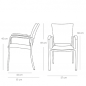 Preview: Aluminium Sessel "Baja" im Lederlook stapelbar