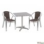 Preview: Set Esszimmer 3 Stück - Tisch Frodo & Sessel Noel aus Aluminium