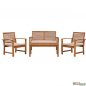 Preview: Set Living Room 4 pieces acacia wood with pillows cream color