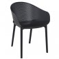 Preview: Outdoor armchair "Sky" made of polypropylene in black 61x81x45x55cm