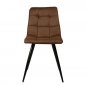Preview: Stuhl "Lauren" aus Mikrofaser in Cognac und Metallbeinen