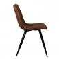Preview: Stuhl "Lauren" aus Mikrofaser in Cognac und Metallbeinen