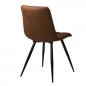 Preview: Stuhl "Lauren" aus Mikrofaser in Cognac und Metallbeinen