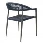 Preview: Outdoor Sessel "Jonah" aus Aluminium und Seilgeflecht in blau 56,6x79x69cm