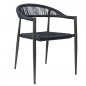 Preview: Outdoor Sessel "Jonah" aus Aluminium und Seilgeflecht in blau 56,6x79x69cm