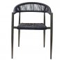 Preview: Outdoor Sessel "Jonah" aus Aluminium und Seilgeflecht in blau 56,6x79x69cm