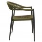 Preview: Outdoor Sessel "Jonah" aus Aluminium und Seilgeflecht in olivgrün 56,6x79x69cm