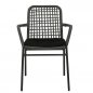 Preview: Outdoor Sessel "Atrope" aus Seilgeflecht und Aluminium in grau