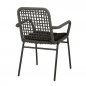 Preview: Outdoor Sessel "Atrope" aus Seilgeflecht und Aluminium in grau
