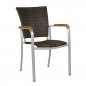 Preview: Aluminium Sessel "Baja" im Lederlook stapelbar