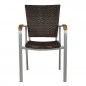 Preview: Aluminium Sessel "Baja" im Lederlook stapelbar