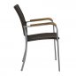 Preview: Aluminium Sessel "Baja" im Lederlook stapelbar