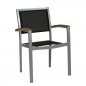 Preview: Outdoor Sessel "Cenon" aus Aluminium in silber 53x85x43x57cm stapelbar
