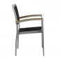 Preview: Outdoor Sessel "Cenon" aus Aluminium in silber 53x85x43x57cm stapelbar