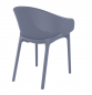 Preview: Outdoor Sessel "Sky" aus Polypropylen in grau 61x81x45x55cm