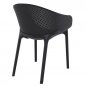 Preview: Outdoor armchair "Sky" made of polypropylene in black 61x81x45x55cm