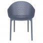 Preview: Outdoor Sessel "Sky" aus Polypropylen in grau 61x81x45x55cm