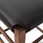 Preview: Traditioneller Ηocker aus Buchenholz in Farbe Walnuss mit Sitz aus Schwarz Pu